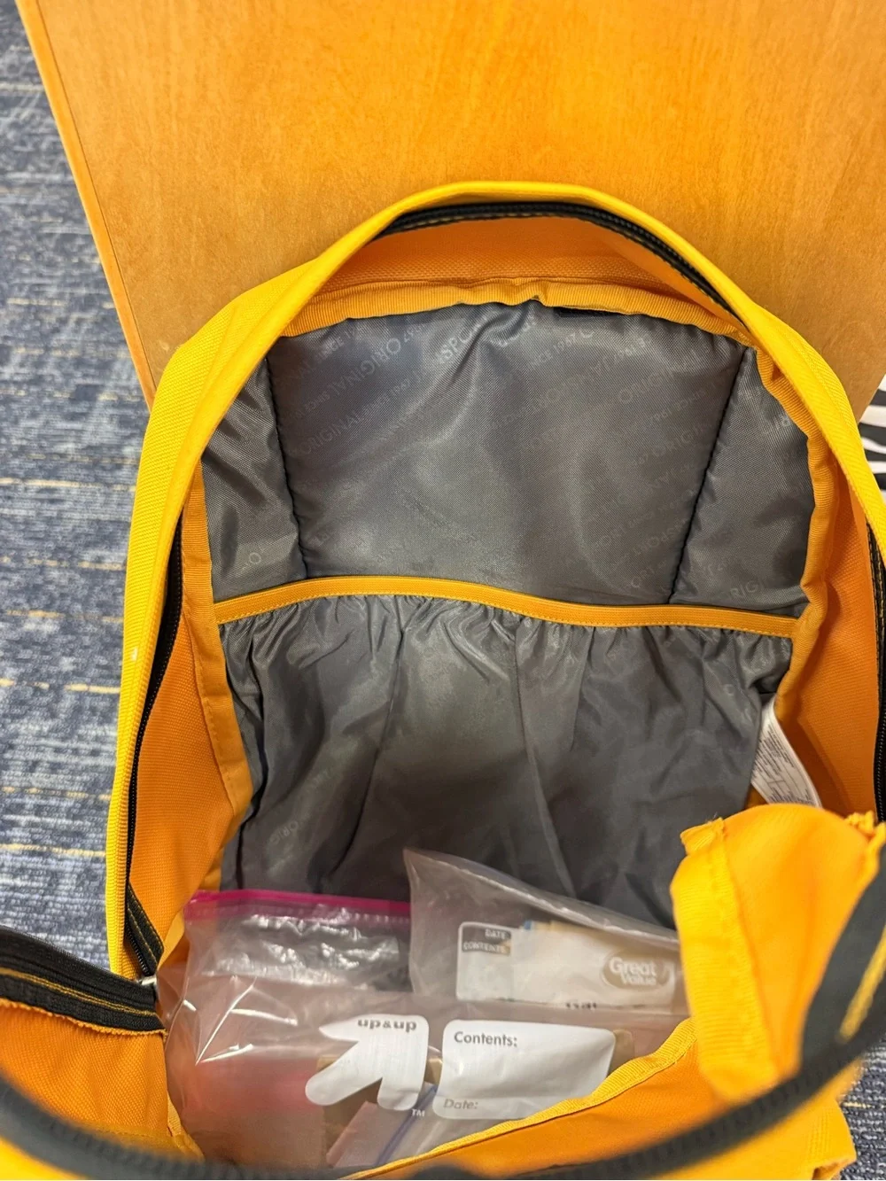 Jansport Bright Yellow Backpack with Suede Base